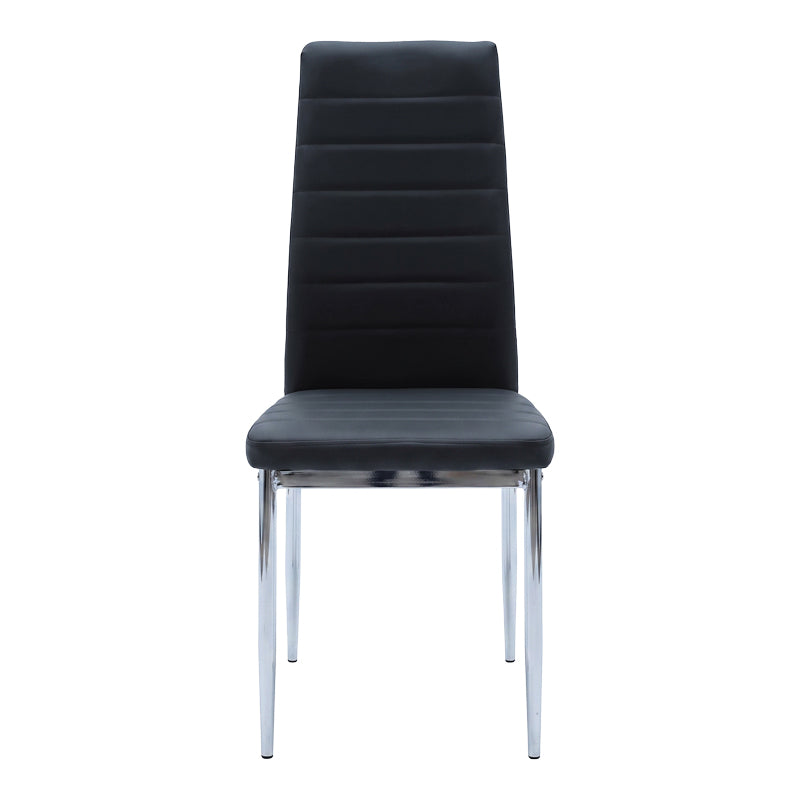 Καρέκλα Parker  μαύρο PU με πόδι χρωμίου 41x48x96εκ - Pakobazaar