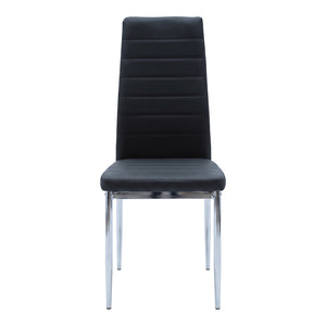 Καρέκλα Parker  μαύρο PU με πόδι χρωμίου 41x48x96εκ - Pakobazaar