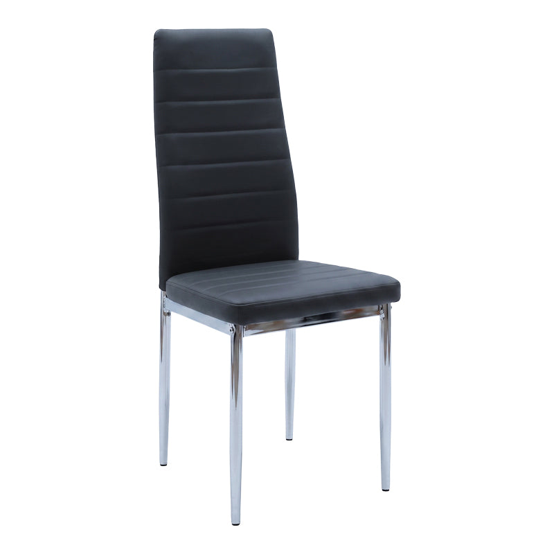 Καρέκλα Parker  μαύρο PU με πόδι χρωμίου 41x48x96εκ - Pakobazaar