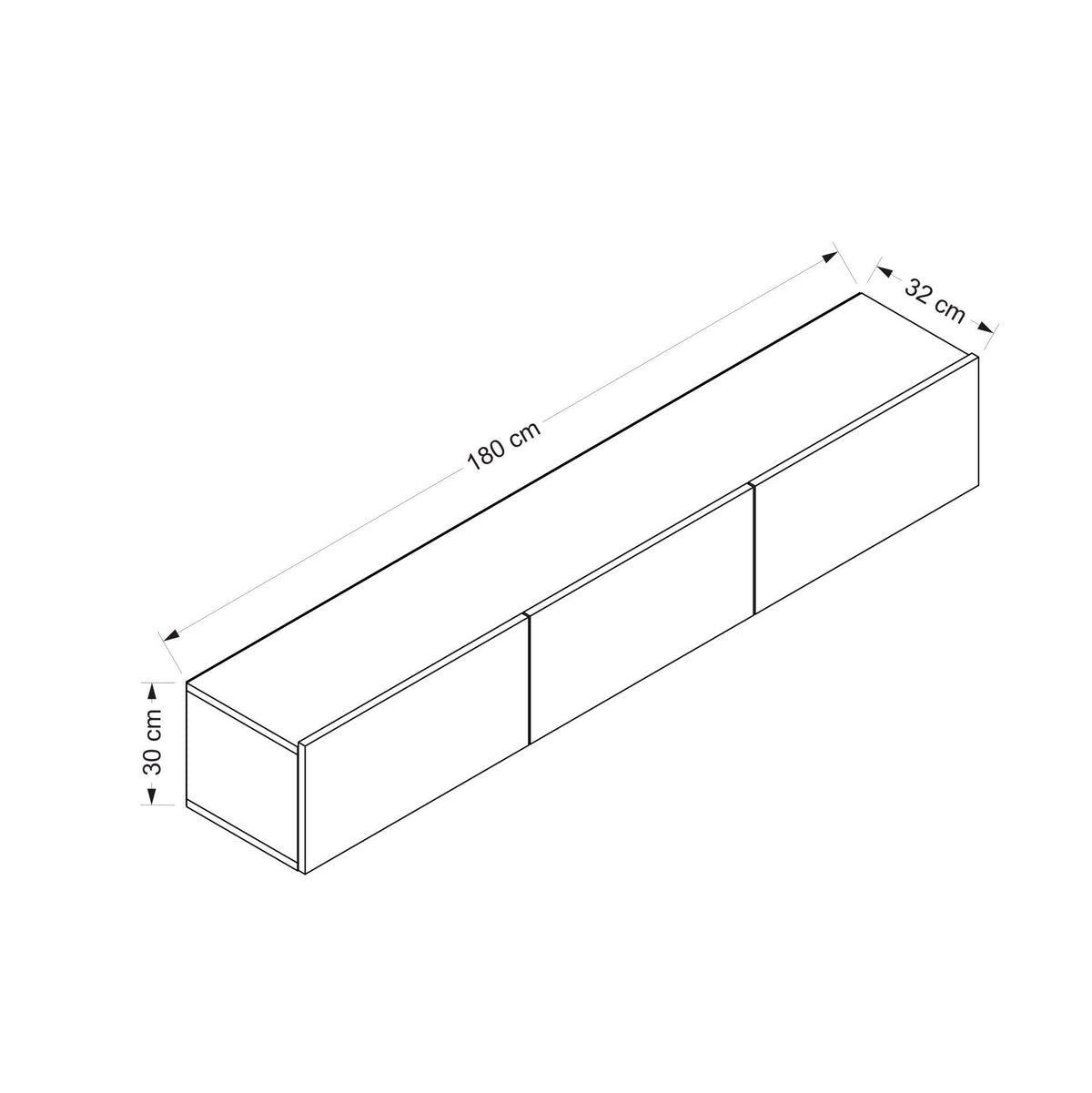 Σύνθεση Τηλεόρασης Taygetos Λευκό 180x32x30 εκ. Μελαμίνης