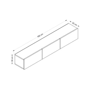 Σύνθεση Τηλεόρασης Taygetos Λευκό 180x32x30 εκ. Μελαμίνης