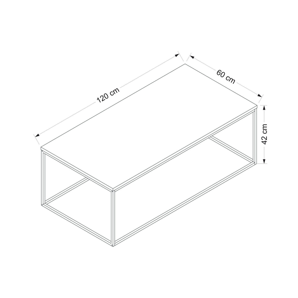 Τραπεζάκι Σαλονιού Limenaria Καρυδί 120x60x42 εκ. Μελαμίνης