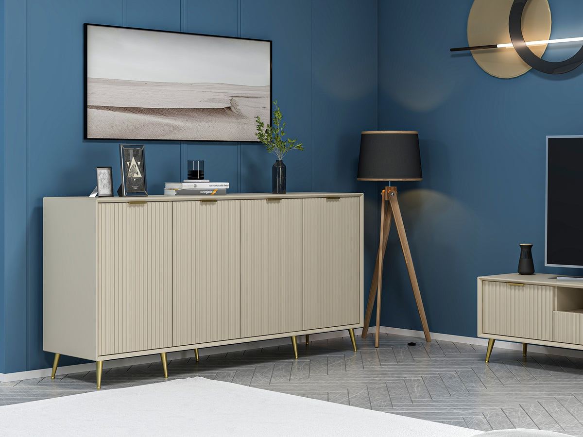Κονσόλα Aoos Αμμόλιθος 180x45x90 εκ. Μελαμίνης