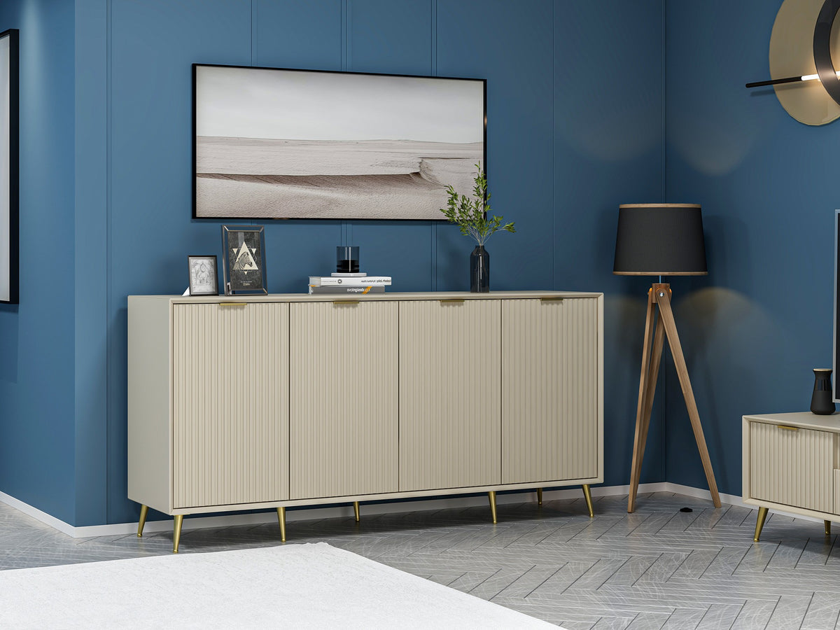 Κονσόλα Aoos Αμμόλιθος 180x45x90 εκ. Μελαμίνης