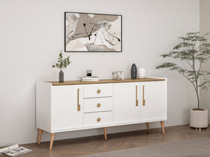 Κονσόλα Zola Με Ράφια Λευκό 180x45x80 εκ. Μελαμίνης