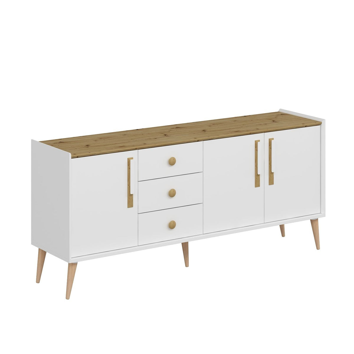 Κονσόλα Zola Με Ράφια Λευκό 180x45x80 εκ. Μελαμίνης
