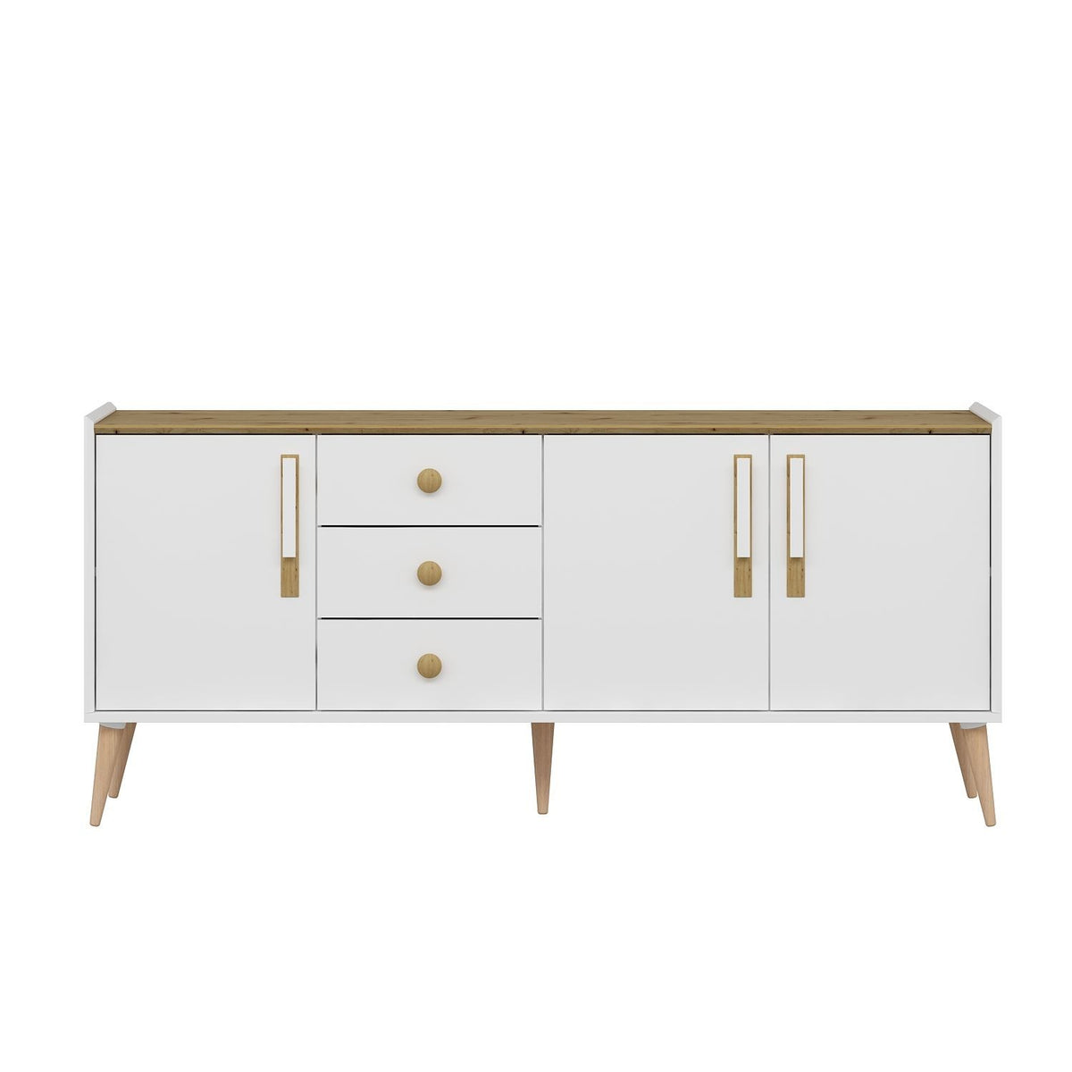 Κονσόλα Zola Με Ράφια Λευκό 180x45x80 εκ. Μελαμίνης