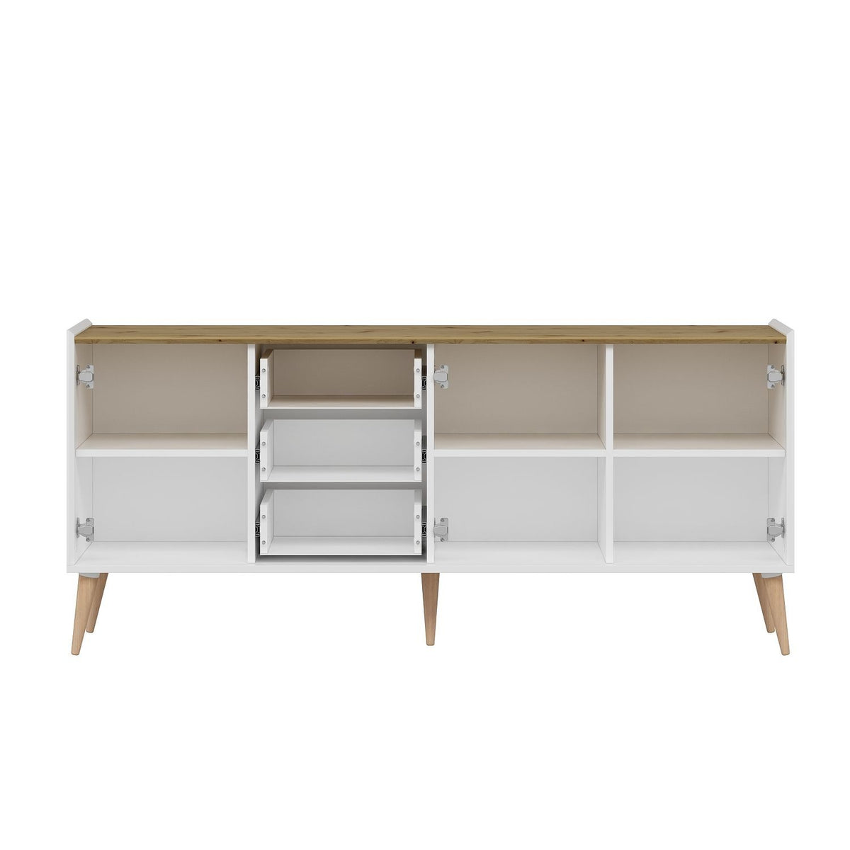 Κονσόλα Zola Με Ράφια Λευκό 180x45x80 εκ. Μελαμίνης