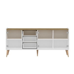 Κονσόλα Zola Με Ράφια Λευκό 180x45x80 εκ. Μελαμίνης