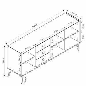 Κονσόλα Zola Με Ράφια Λευκό 180x45x80 εκ. Μελαμίνης