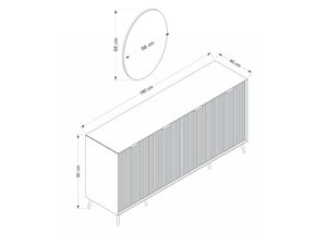 Κονσόλα Ithaki Αμμόλιθος 180x45x90 εκ. Μελαμίνης - Pakobazaar