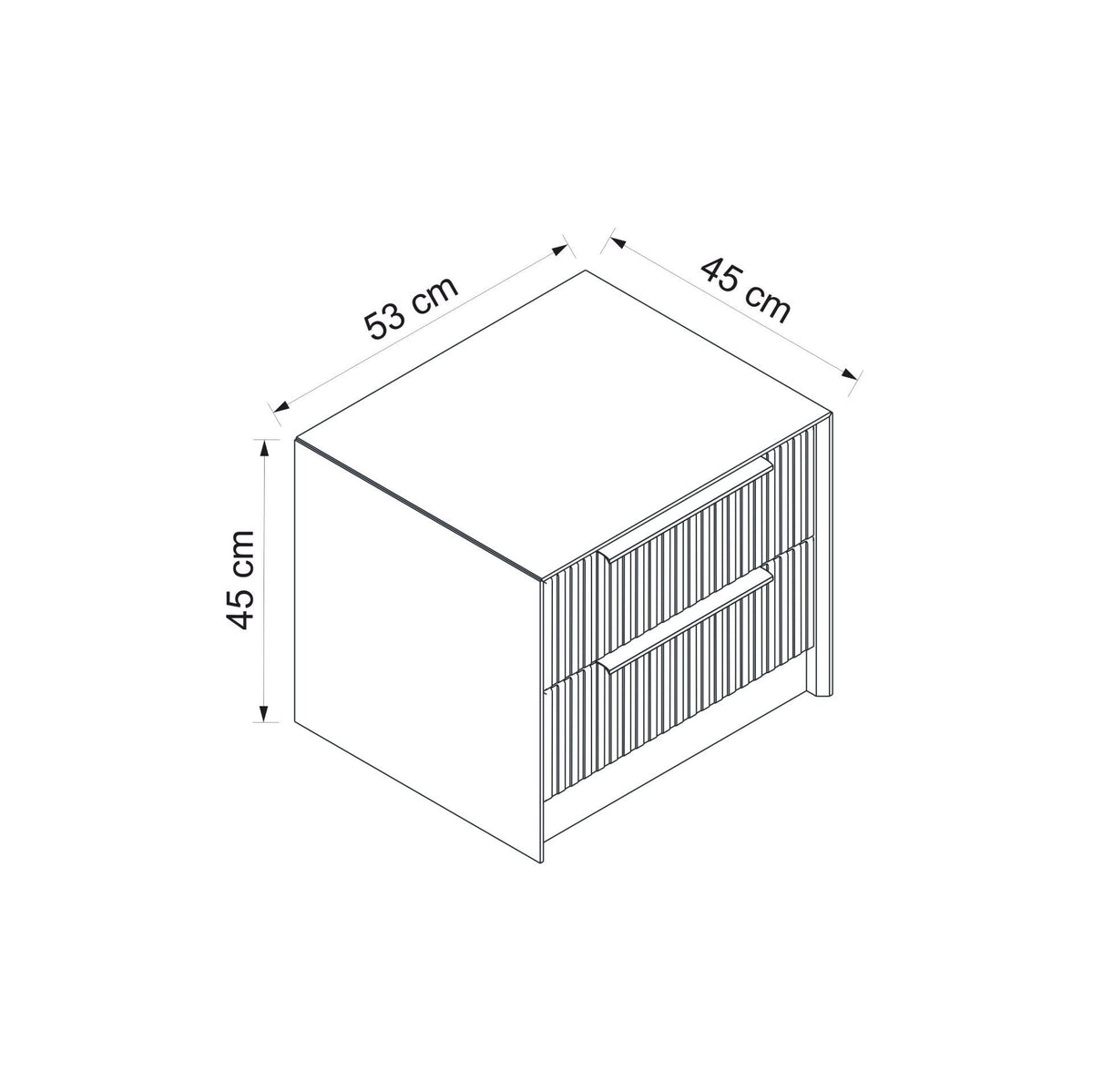 Κομοδίνο Ithaki Με Ράφια Πέτρα 53x45x45 εκ. Μελαμίνης