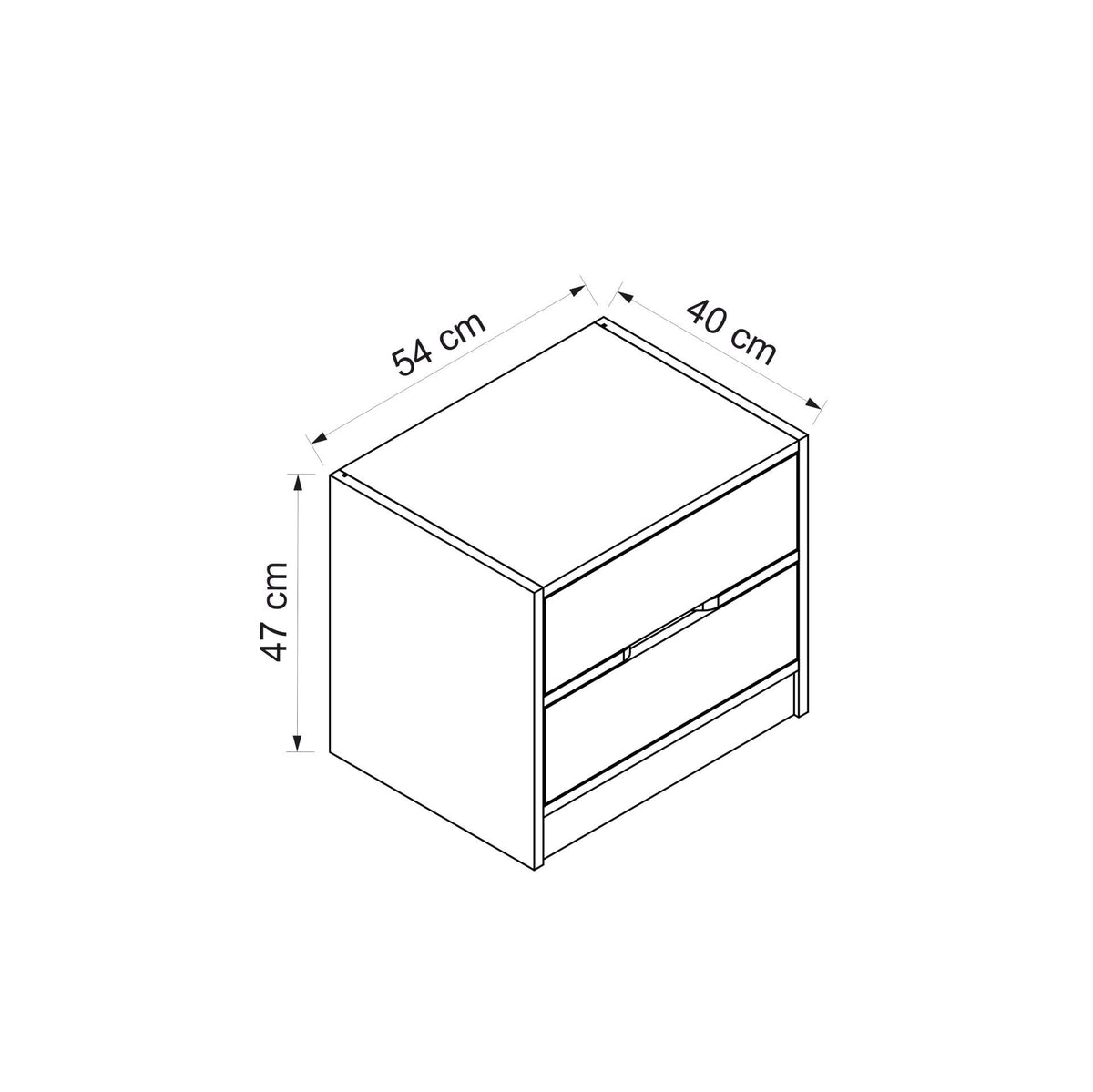 Κομοδίνο Mathraki Με Ράφια Καρυδί - Ανθρακί 54x40x47 εκ. Μελαμίνης