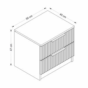Κομοδίνο Ithaki Λευκό 50x40x47 εκ. Μελαμίνης Κωδ. Plus 7910