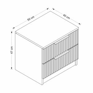 Κομοδίνο Ithaki Ανθρακί 50x40x47 εκ. Μελαμίνης