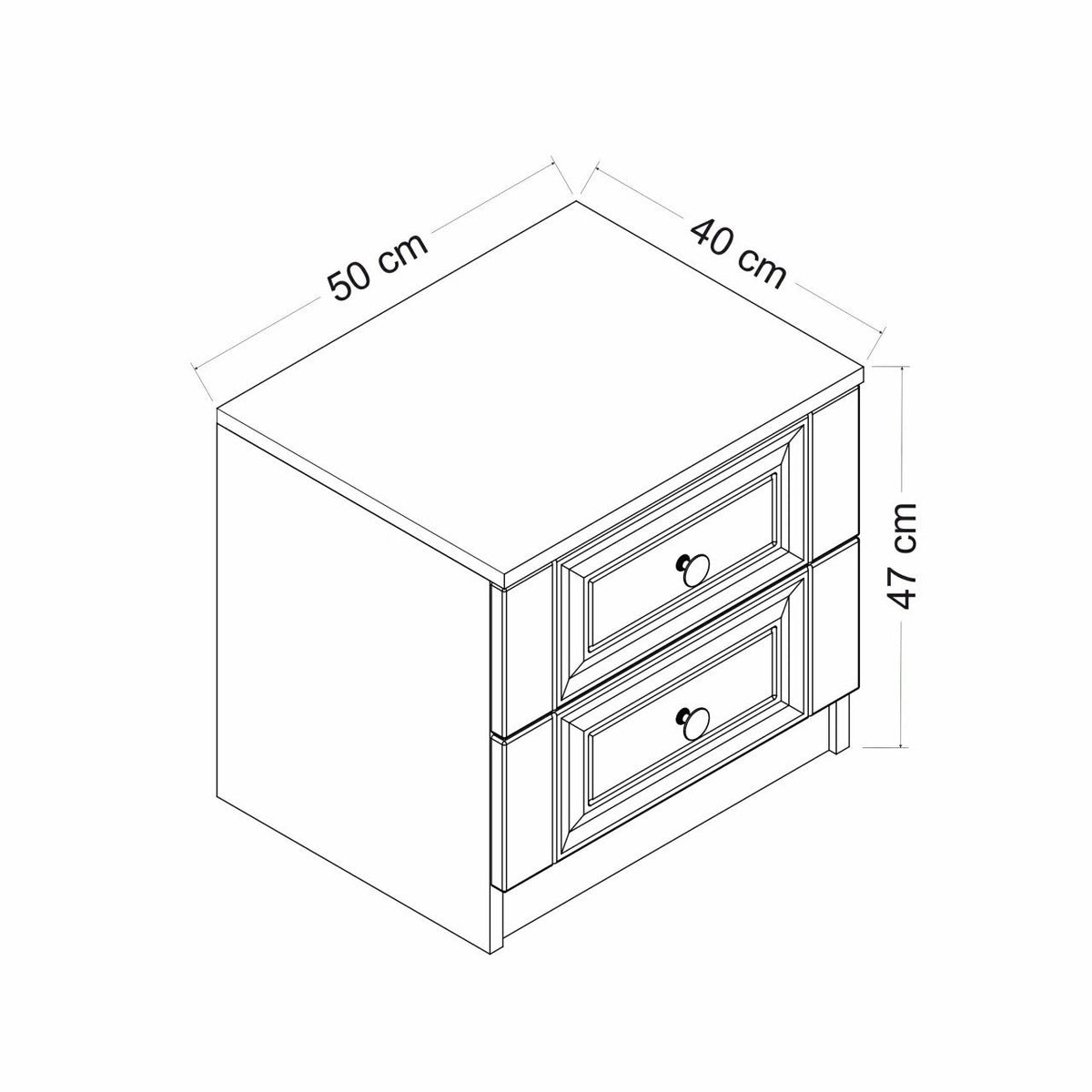 Κομοδίνο Ithaki Λευκό 50x40x47 εκ. Μελαμίνης Κωδ. 4923