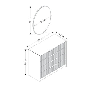 Συρταριέρα Ithaki Ανθρακί 100x45x85 εκ. Μελαμίνης