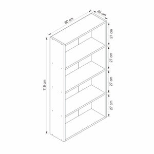 Βιβλιοθήκη Kampi Λευκό 60x20x118 εκ. Μελαμίνης