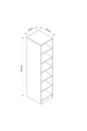 Ντουλάπα Ithaki Λευκό 45x52x210 εκ. Μελαμίνης Κωδ. 2129