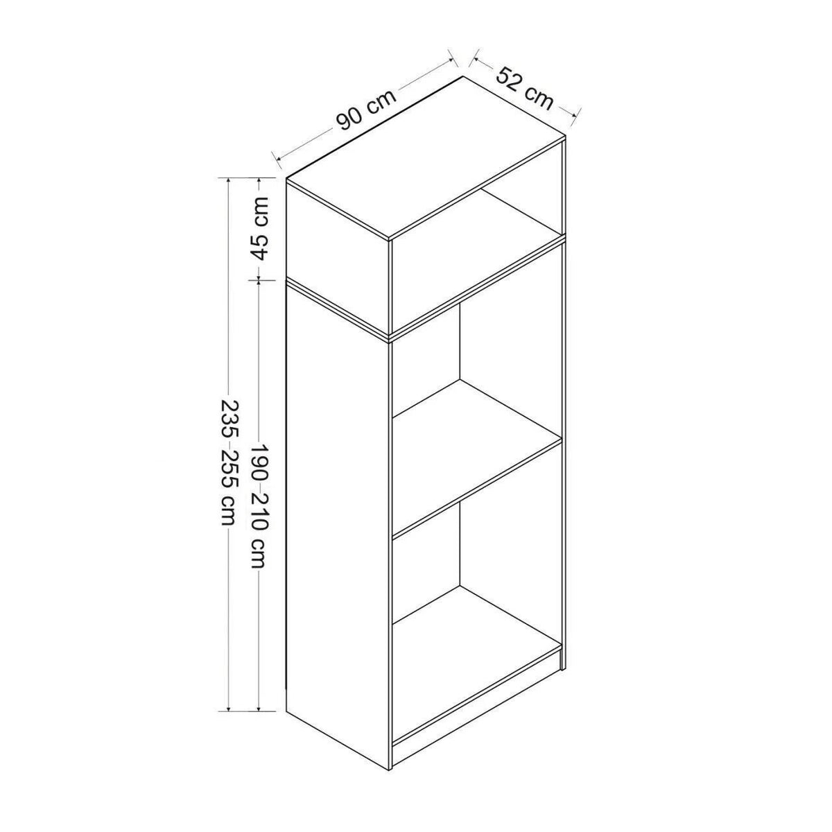 Ντουλάπα Ithaki Λευκό 90x52x255 εκ. Μελαμίνης - Pakobazaar