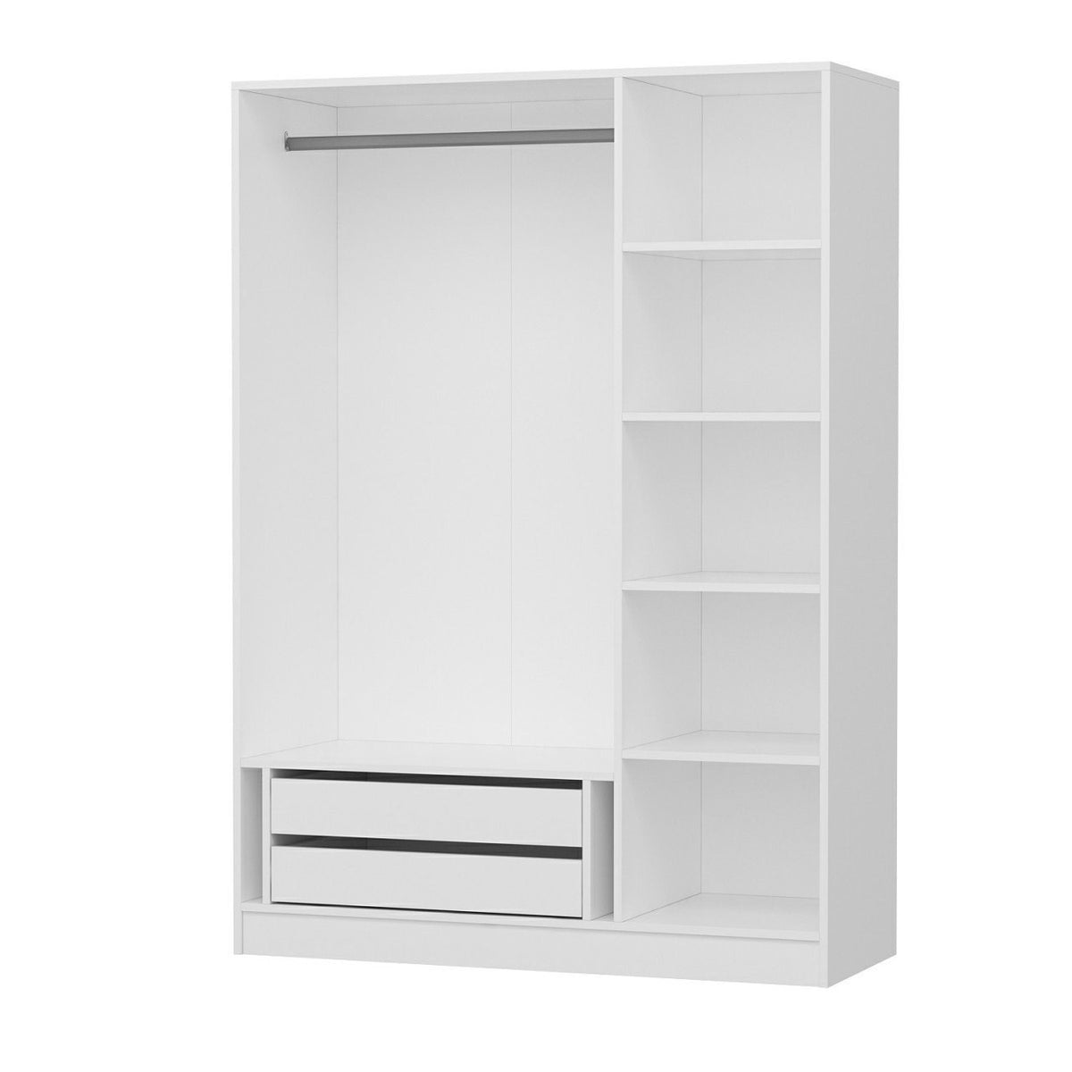 Ντουλάπα Ithaki Λευκό 135x52x210 εκ. Μελαμίνης Κωδ. 2258 - Pakobazaar