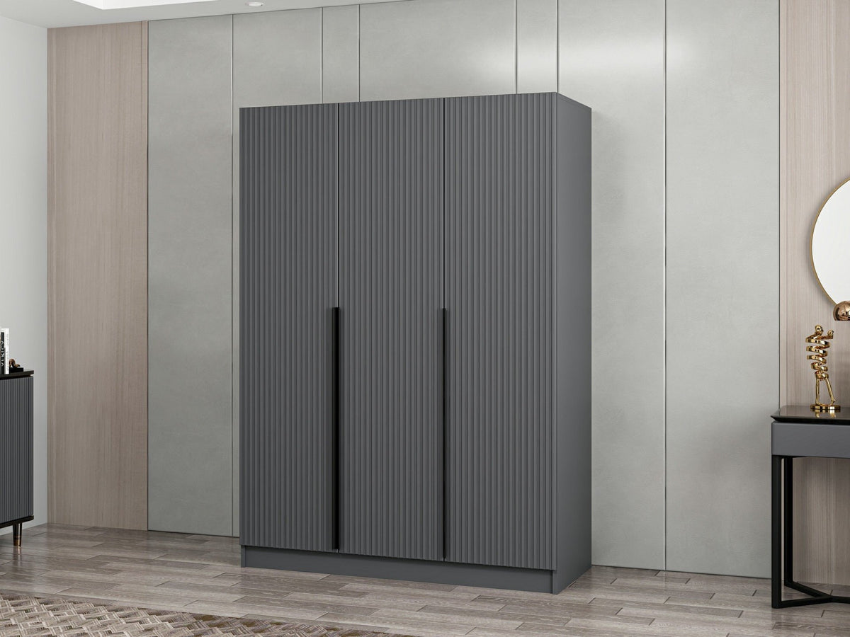 Ντουλάπα Ithaki Ανθρακί 135x52x210 εκ. Μελαμίνης Κωδ. 2287 - Pakobazaar