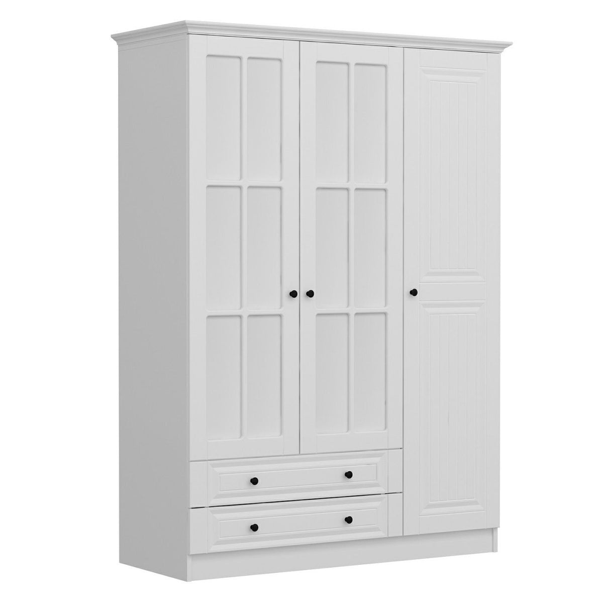 Ντουλάπα Ithaki Λευκό 135x52x210 εκ. Μελαμίνης Κωδ. 2406 - Pakobazaar
