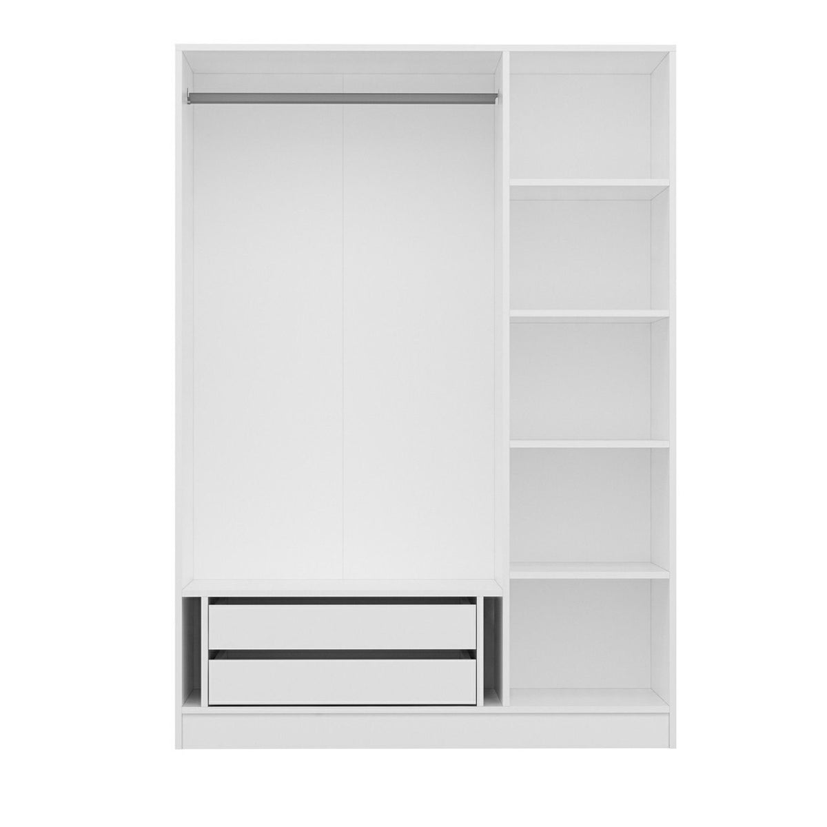 Ντουλάπα Ithaki Λευκό 135x52x210 εκ. Μελαμίνης Κωδ. 2406 - Pakobazaar