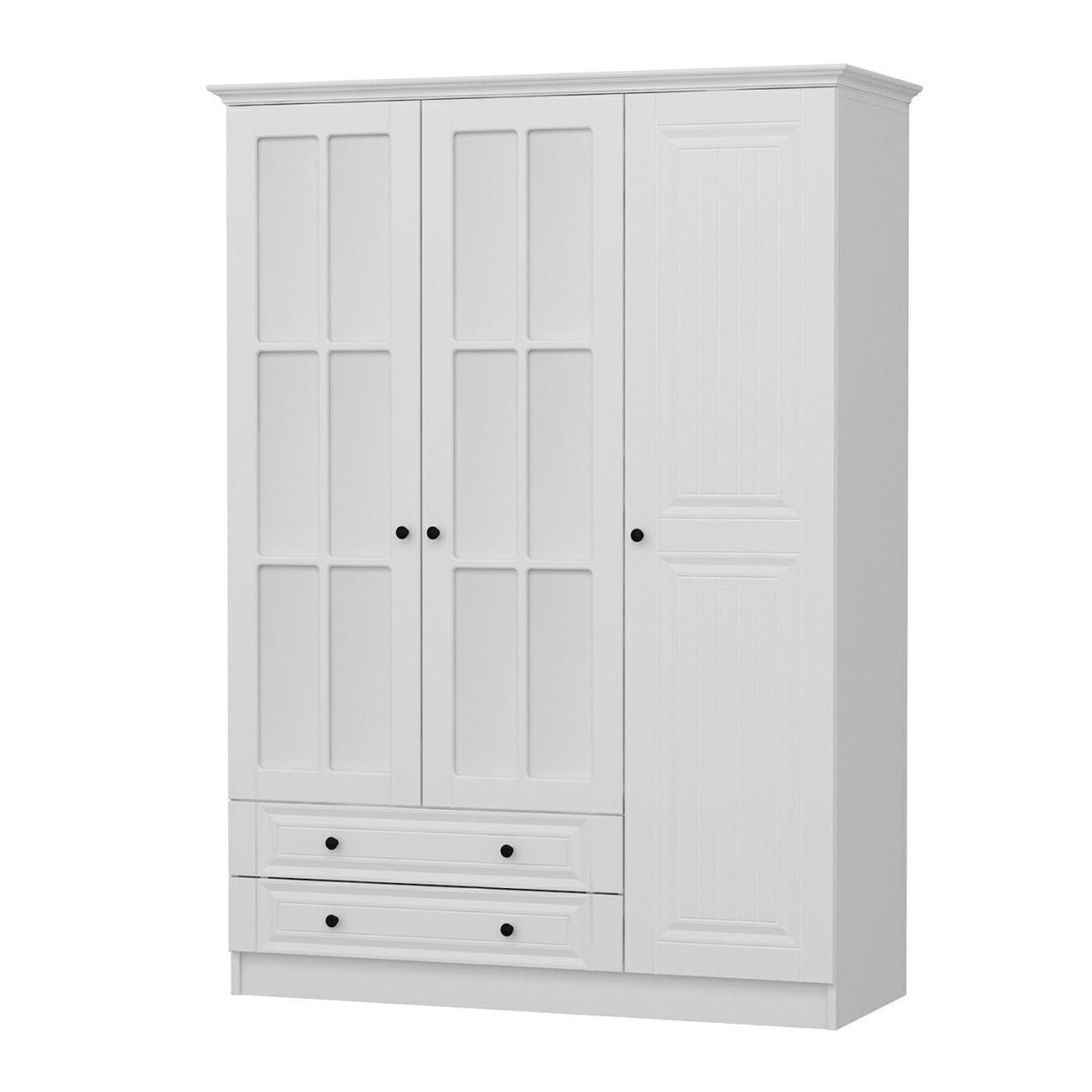 Ντουλάπα Ithaki Λευκό 135x52x210 εκ. Μελαμίνης Κωδ. 2406 - Pakobazaar