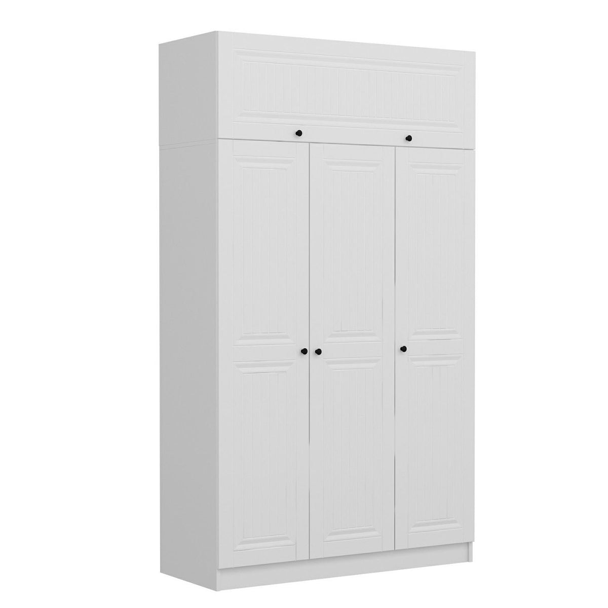 Ντουλάπα Nisou Λευκό 135x52x235 εκ. Μελαμίνης