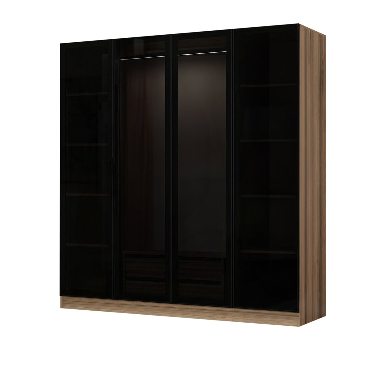 Ντουλάπα Ithaki Δρυς Golden - Σκούρο Γκρι 180x52x210 εκ. Μελαμίνης
