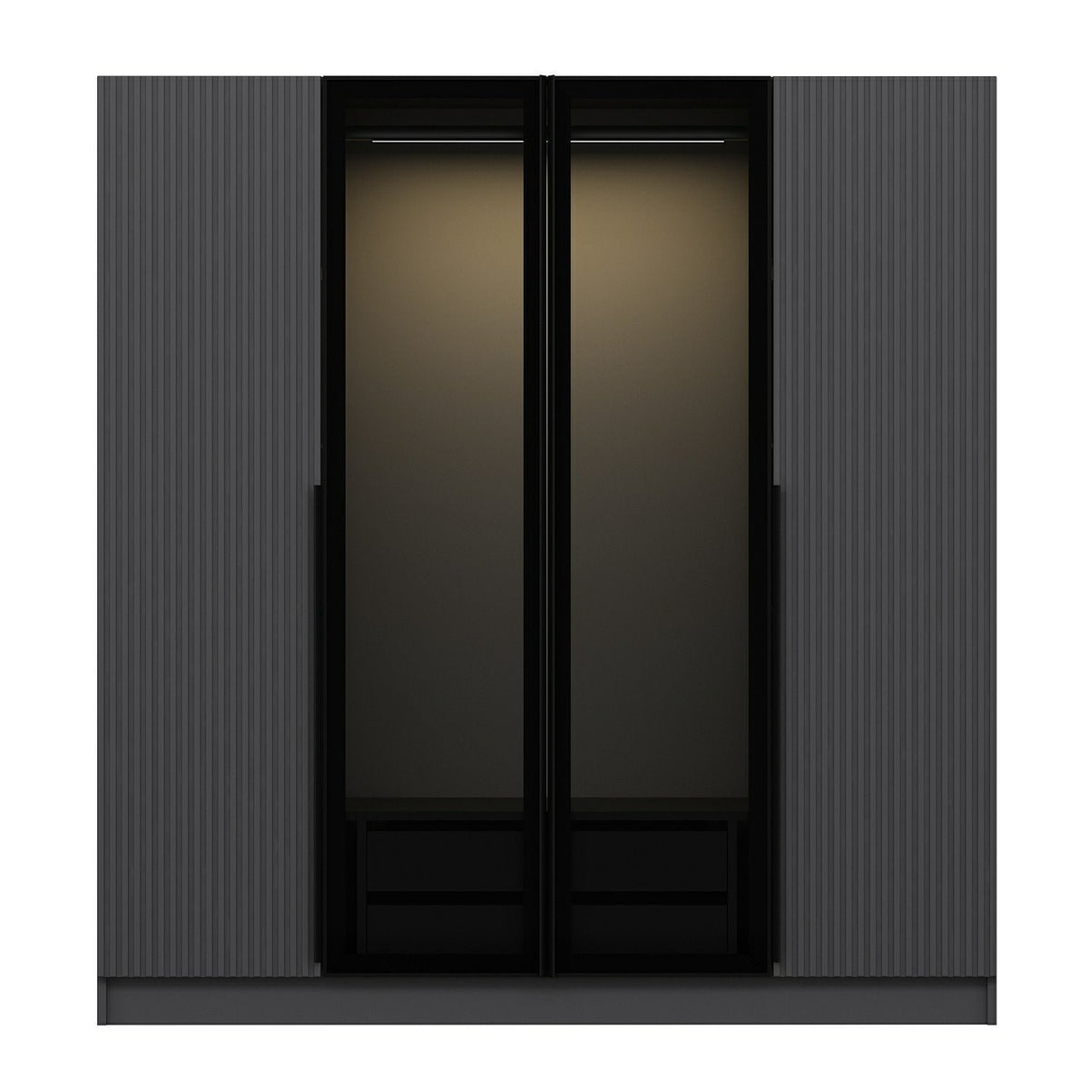 Ντουλάπα Ithaki Ανθρακί - Σκούρο Γκρι 180x52x210 εκ. Μελαμίνης