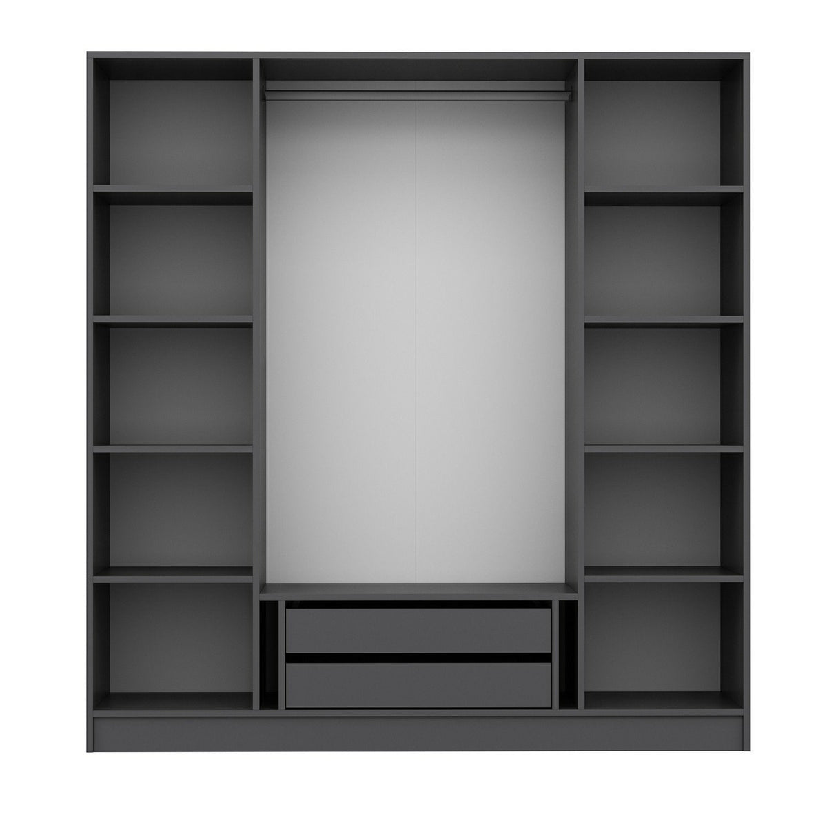 Ντουλάπα Ithaki Ανθρακί - Σκούρο Γκρι 180x52x210 εκ. Μελαμίνης