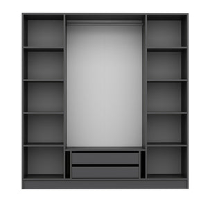 Ντουλάπα Ithaki Ανθρακί - Σκούρο Γκρι 180x52x210 εκ. Μελαμίνης