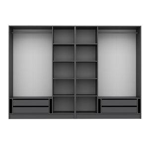 Ντουλάπα Ithaki Ανθρακί 270x52x190 εκ. Μελαμίνης