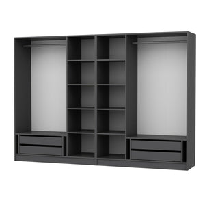 Ντουλάπα Ithaki Ανθρακί 270x52x190 εκ. Μελαμίνης