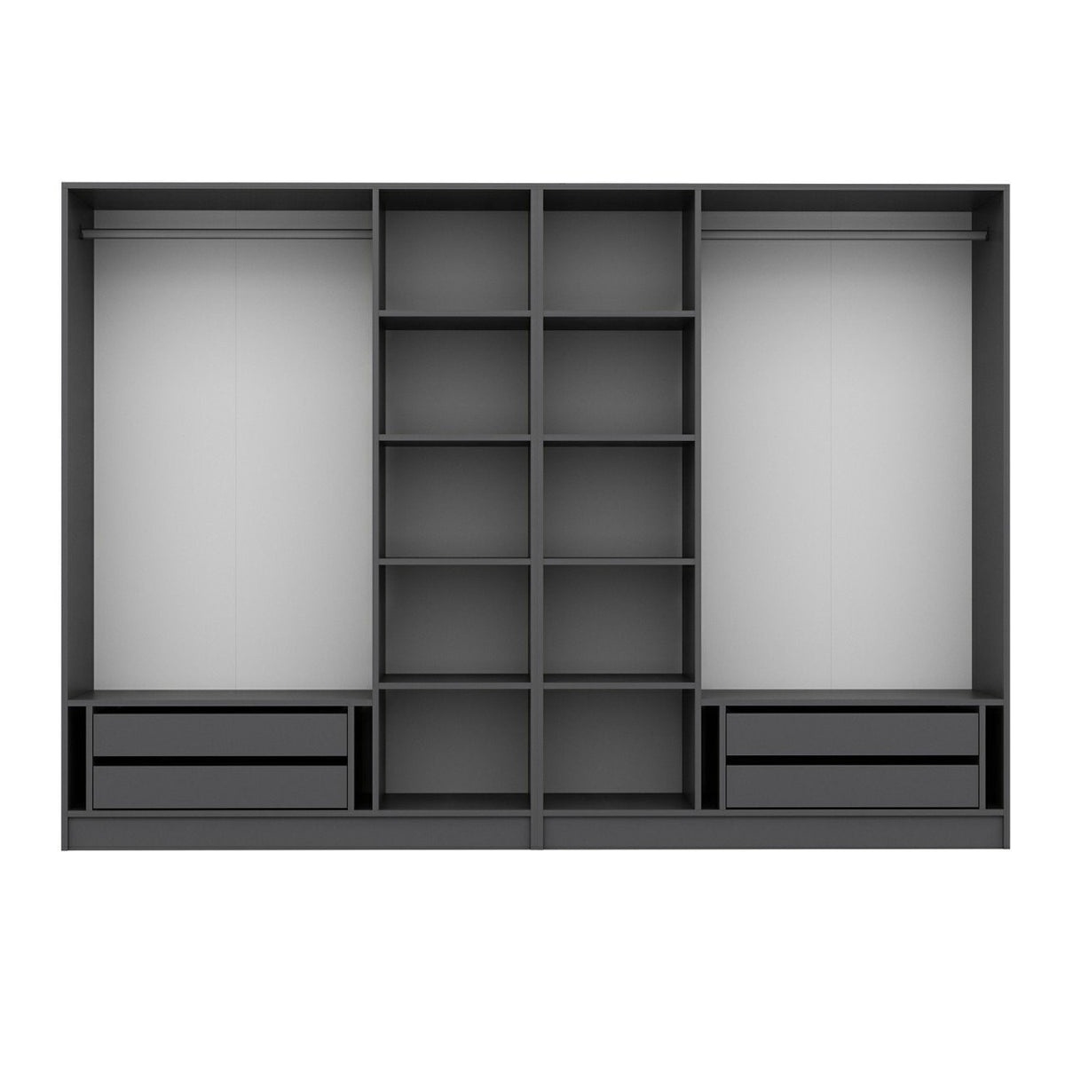 Ντουλάπα Ithaki Ανθρακί 270x52x210 εκ. Μελαμίνης Κωδ. 5044
