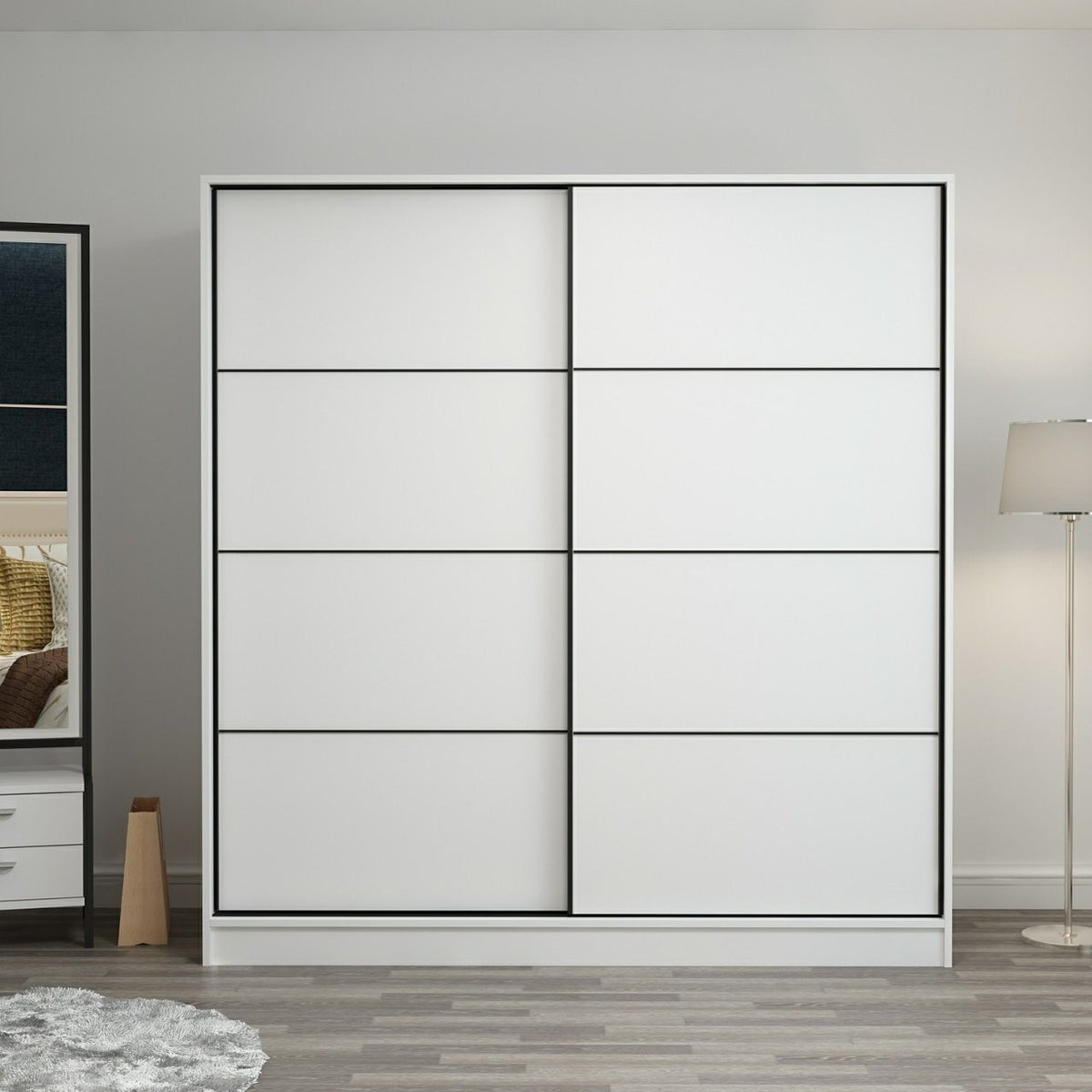 Ντουλάπα Ithaki Λευκό 180x52x190 εκ. Μελαμίνης Κωδ. 3156