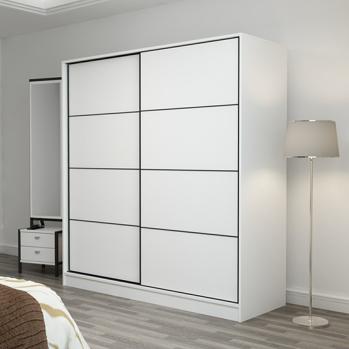 Ντουλάπα Ithaki Λευκό 180x52x190 εκ. Μελαμίνης Κωδ. 3156