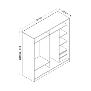 Ντουλάπα Ithaki Χρυσό 180x52x190 εκ. Μελαμίνης Κωδ. 3170