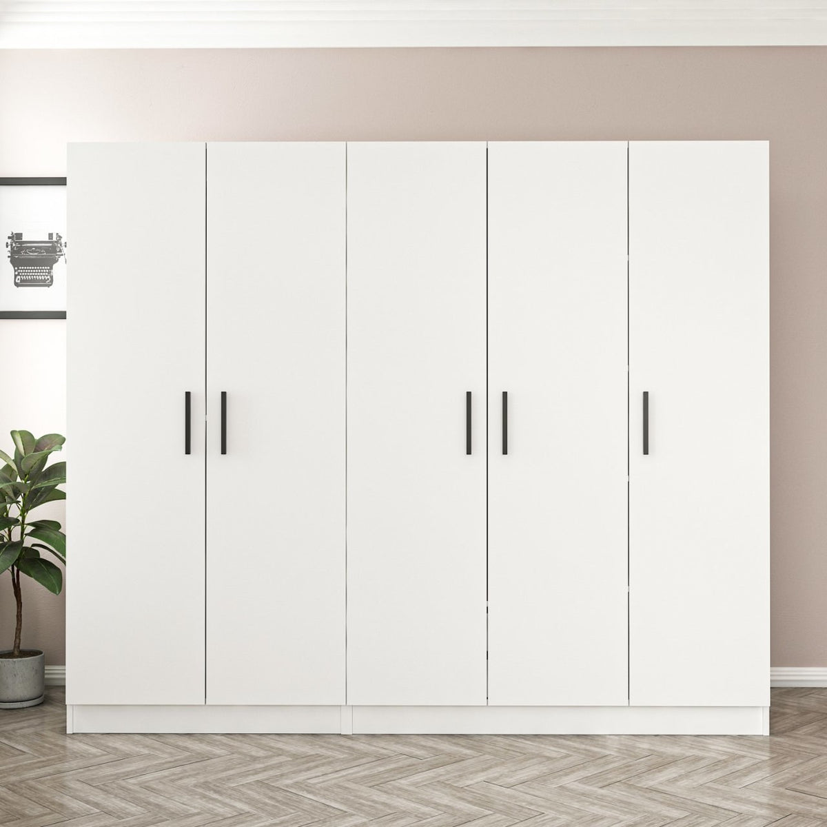 Ντουλάπα Ithaki Λευκό 225x52x190 εκ. Μελαμίνης Κωδ. 2216