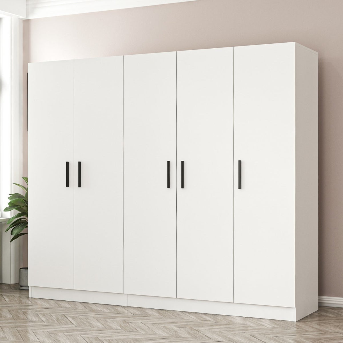 Ντουλάπα Ithaki Λευκό 225x52x190 εκ. Μελαμίνης Κωδ. 2216