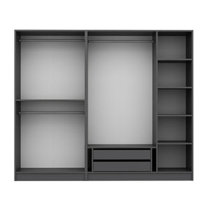 Ντουλάπα Ithaki Ανθρακί - Σκούρο Γκρι 225x52x210 εκ. Μελαμίνης