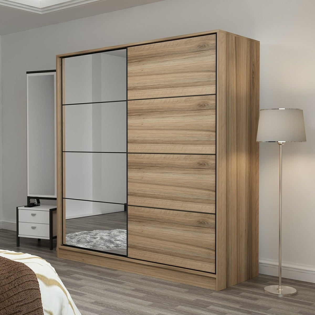 Ντουλάπα Ithaki Χρυσό 180x60x190 εκ. Μελαμίνης - Pakobazaar