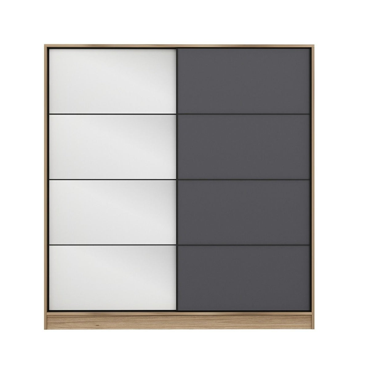 Ντουλάπα Ithaki Χρυσό - Ανθρακί 180x60x210 εκ. Μελαμίνης Κωδ. 3979 - Pakobazaar