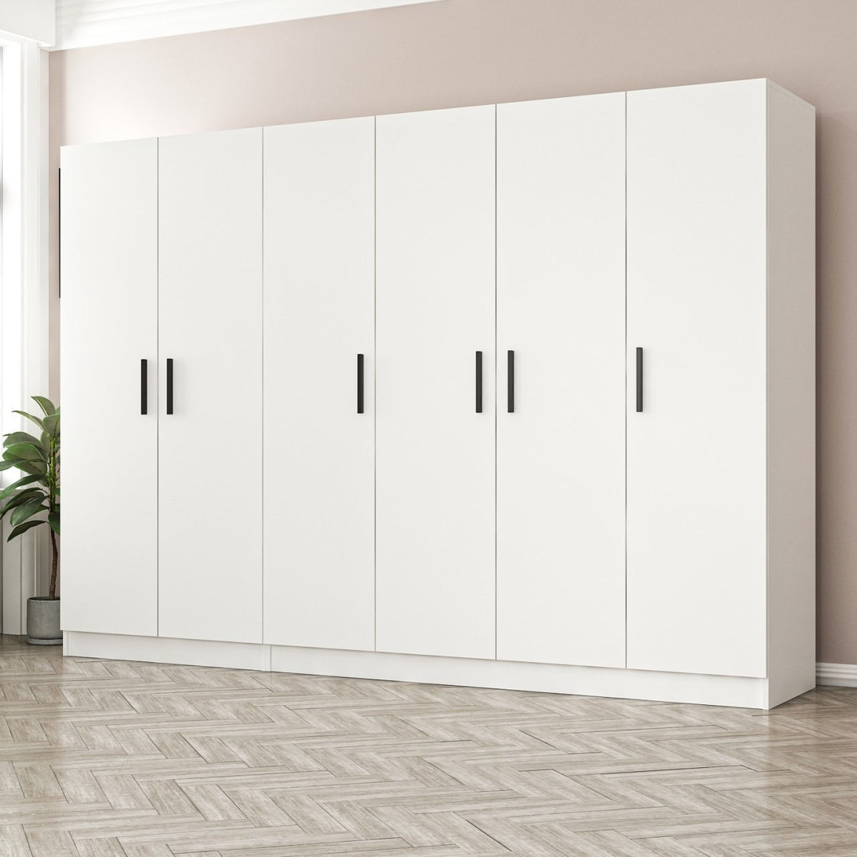 Ντουλάπα Ithaki Λευκό 270x52x210 εκ. Μελαμίνης Κωδ. 3806