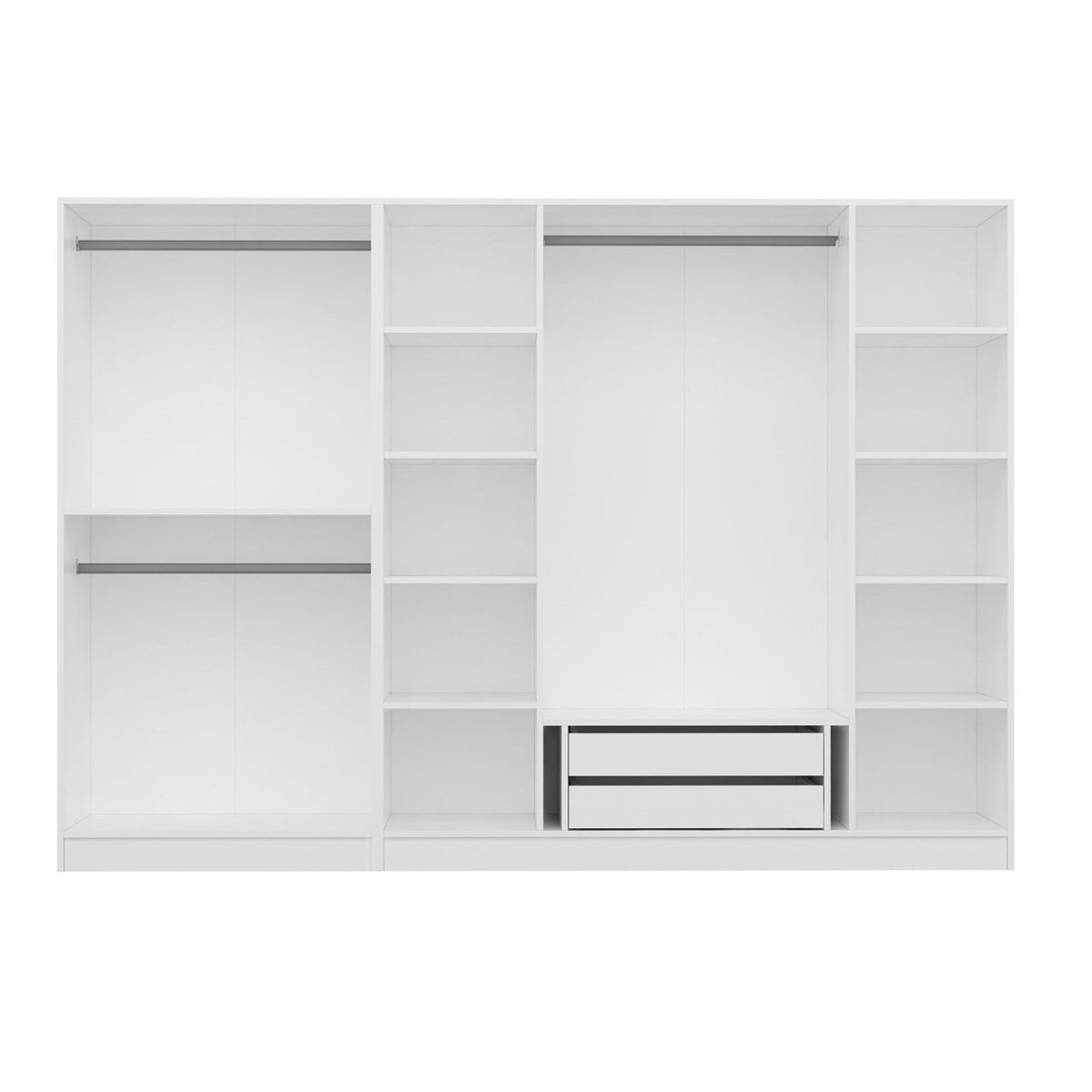 Ντουλάπα Ithaki Λευκό 270x52x210 εκ. Μελαμίνης Κωδ. 3806