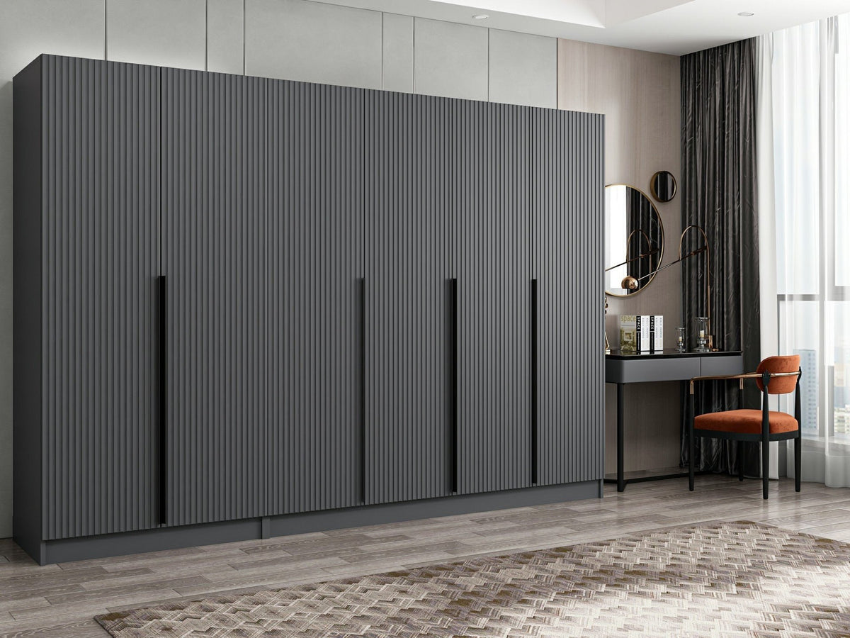 Ντουλάπα Ithaki Ανθρακί 270x52x210 εκ. Μελαμίνης Κωδ. 2758 - Pakobazaar