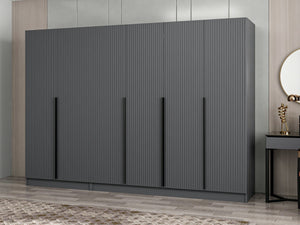 Ντουλάπα Ithaki Ανθρακί 270x52x210 εκ. Μελαμίνης Κωδ. 2758 - Pakobazaar