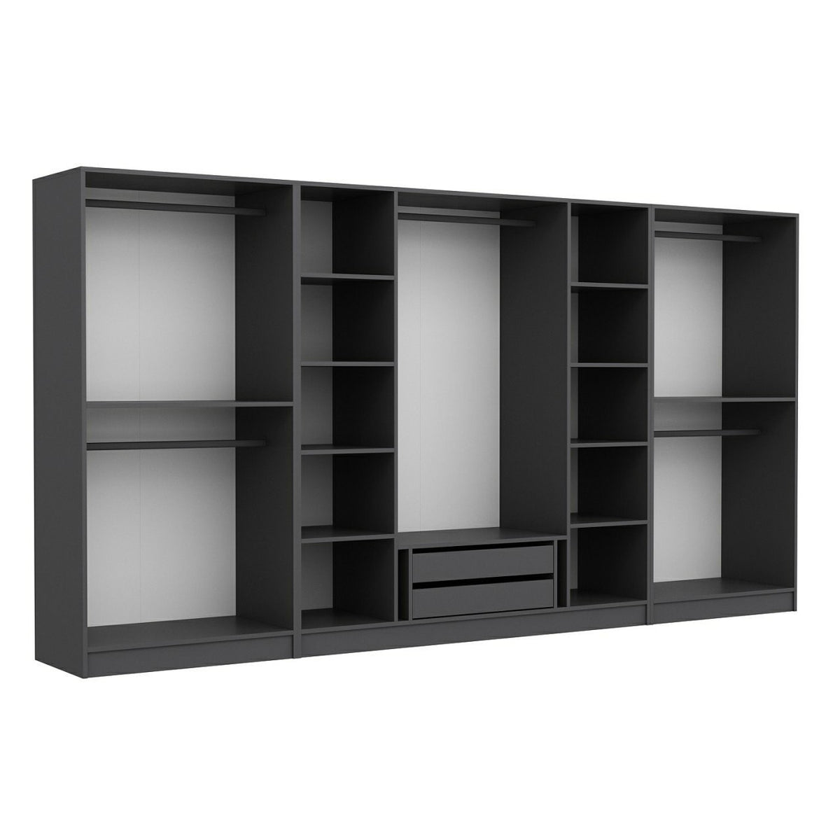 Ντουλάπα Ithaki Ανθρακί 360x52x190 εκ. Μελαμίνης Κωδ. 4943